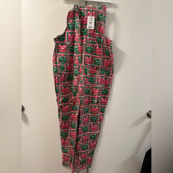 NWT Lucy and Yak exclusive Cat Print dungaree overalls - Picture 2 of 6